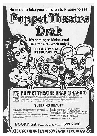 Flyer (front) for 'Sleeping Beauty' by Puppet Theatre Drak