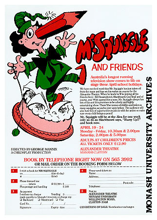 Flyer for 'Mr. Squiggle and Friends'