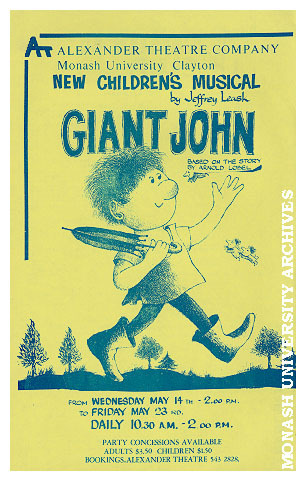 Flyer for performance of 'Giant John' by Jeffrey Leask