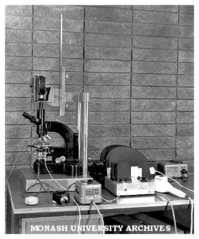 Microscope set up for cine film