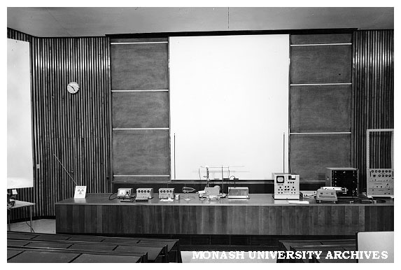 Set-up for Lions Club lecture by Professor Street