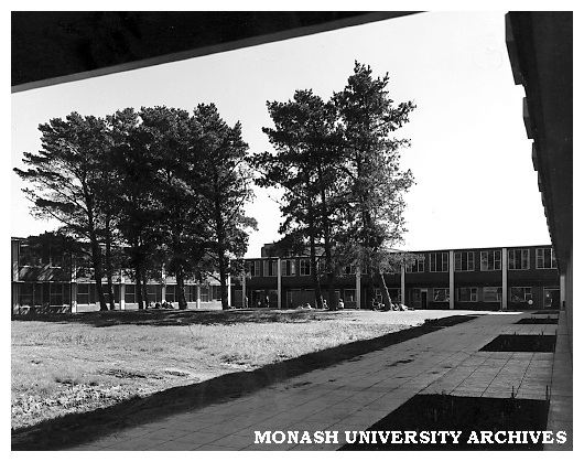 Science courtyard with central science block in background