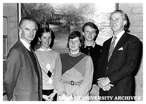 Atlantic Foundation awards recipients. L to R: Mr Patrick Leary (CIT Director), Jane Harding, Prue Aizen, Christopher Amies, Dr Eric Hemingway (Dean of Applied Science)