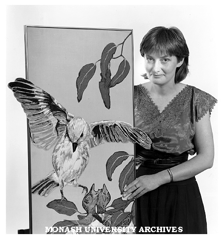 Chisholm Art Education student Wendy Franklin, with her machine embroidery design 'Winter', winner of the New Idea 'Craftswoman of the Year'