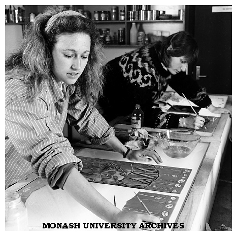 Fine Arts students, Amanda Swift (left)