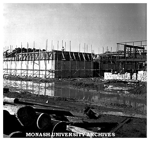 Helium liquifier room and cooling tower