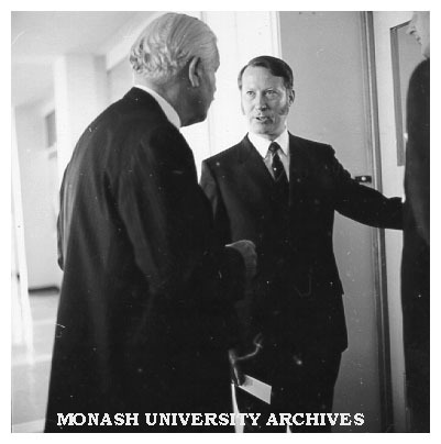 50th Anniversary celebrations, Caulfield Institute of Technology. Sir Rohan Delacombe and John Dann