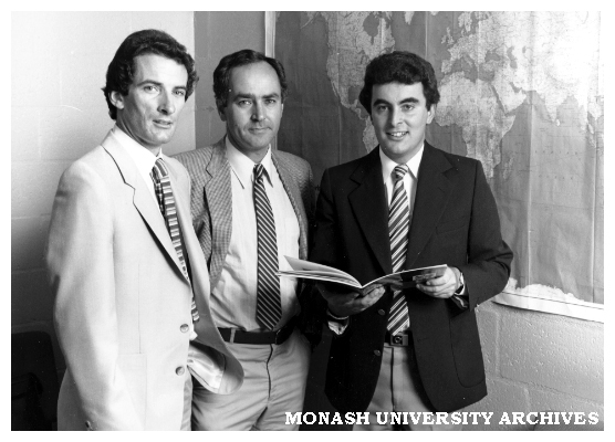 Chisholm Institute of Technology lecturers Garry Harris (Marketing), Dr John Onto and Mark Tucker (Banking &amp; Finance)