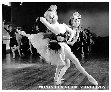 Melissa Gray (bird) and Emma Schilte (cat) of Young Dancers Theatre