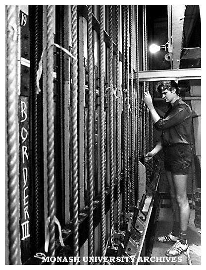 Head mechanist Matthew Peckham behind the scenes at the Alexander Theatre