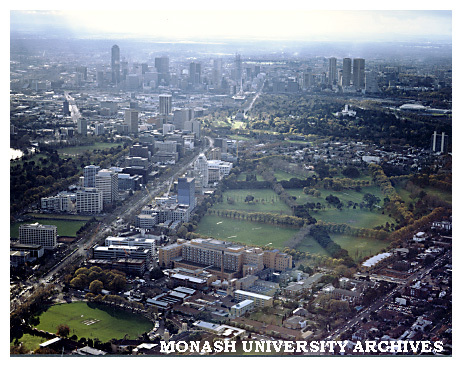 Aerial view of Alfred Hospital, Prahran