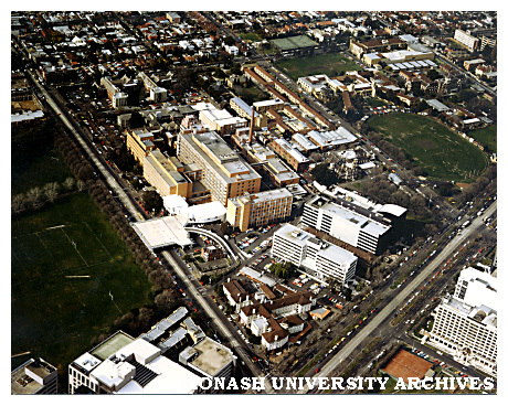Aerial view of Alfred Hospital, Prahran