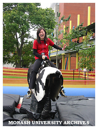 Rodeo activity at Caulfield campus Orientation Day