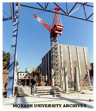 Performing Arts Precinct under construction with Main Library in background
