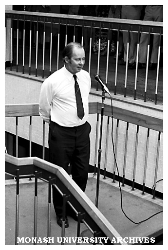 Professor W. A. G. Scott speaking at Prof. Matheson's farewell