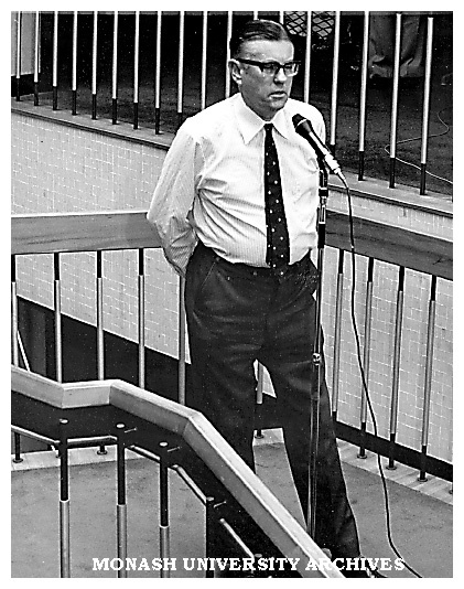 Mr Jim Butchart, Academic Registrar, speaking at Vice-Chancellor Matheson's farewell