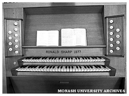 Pipe organ in Religious Centre constructed by Mr Ronald Sharp