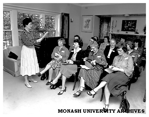 Mrs Rena Martin (left) with representative of volunteer groups at the end-of-year meeting at the Vice-Chancellor's House