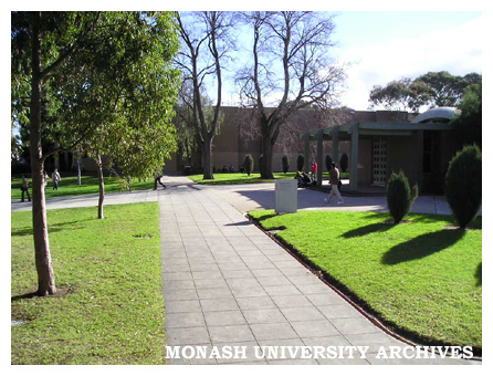 View of Clayton campus looking towards the Religious Centre and Campus Centre