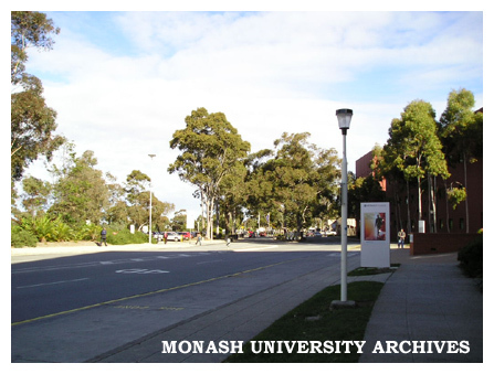 Bus stop outside Robert Blackwood Hall