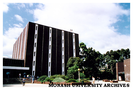 Main library with abseilers on the roof