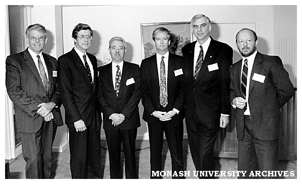 Participants in the business computing seminar; (from left) Dean of Computing and Information Technology Professor Cliff Bellamy, Digital corporate consultant Mr Max Burnet, Gartner Group