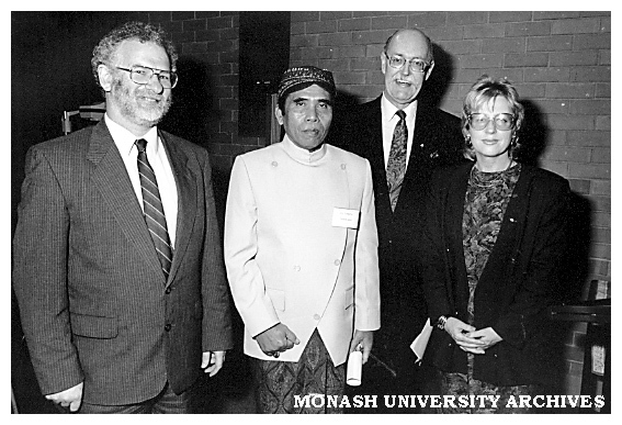 (From left) Pro Vice-Chancellor Professor Leo West, Dr Soetomo, Dr Jeff Dunstan and arts administration Program Director and Head of the Department of Music Professor Margaret Kartomi