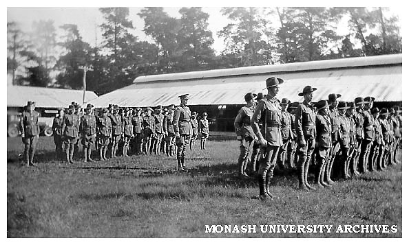 Caulfield Technical School cadets on parade, Broadmeadows