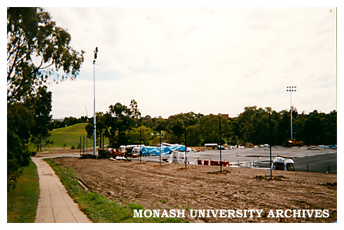 Construction of synthetic hockey field