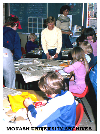 Art education class with primary school children