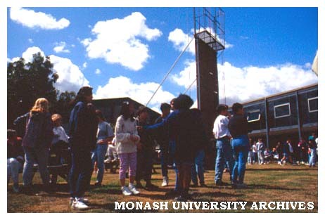 Abseiling activities at Gippsland campus Orientation Day
