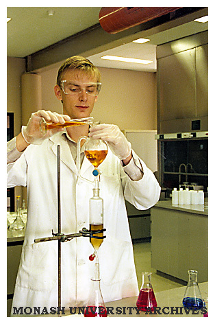 Gippsland science student working in the laboratory