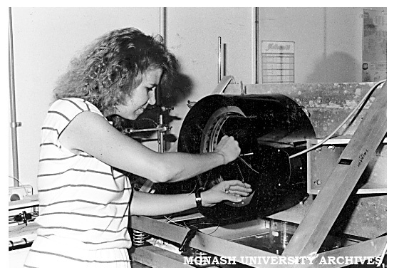 Ms Marcia Hansen, a doctoral student from the University of Utah (USA), working on a field flow fractionator device