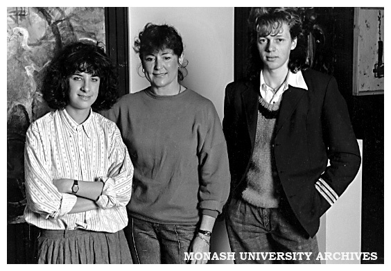 Joint winners of the 1986 Lucato Peace Prize in Fine Art (from left) Eva Gilbert, Noelle Buckley and Richard Verhagen
