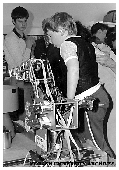 Young visitor to the Robotics laboratory on Chisholm Institute Open Day
