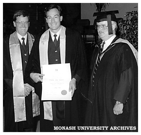 Assistant Commissioner Mr Brendan Crimmins (left), Snr Sgt Greg Roberts and Police Studies Course Leader Rob Smith on graduation day