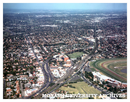 Aerial view of Caulfield campus toward the south-east