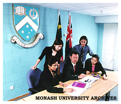 Meeting in the Council Room, Monash Malaysia campus