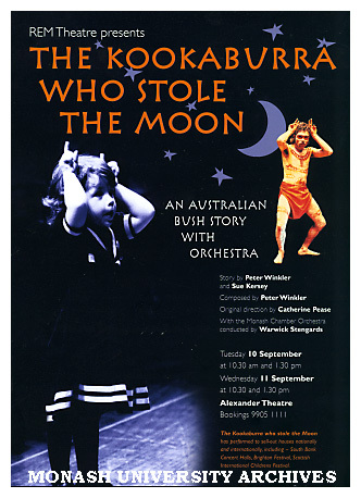 Flyer (front)for 'The Kookaburra Who Stole The Moon' an Australian Bush Story with Orchestra
