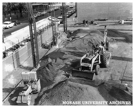 Construction of C Block, Caulfield Institute of Technology, Railway Avenue, Caulfield