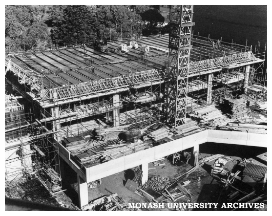 Construction of C Block, Caulfield Institute of Technology, Railway Avenue, Caulfield