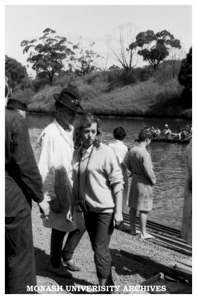 Joy Brooks, Applied Chemistry, at Caulfield Technical College raft race