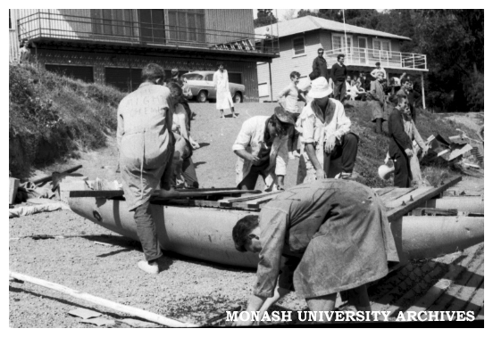 Caulfield Technical College Applied Chemistry students raft race