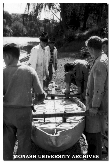 Caulfield Technical College Applied Chemistry students raft race