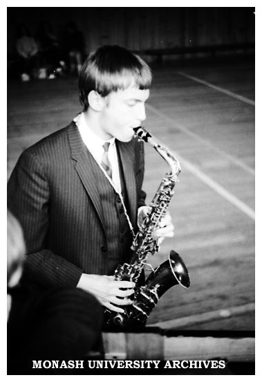 Caulfield Technical College revue - Adam's Apple Core saxaphone performance