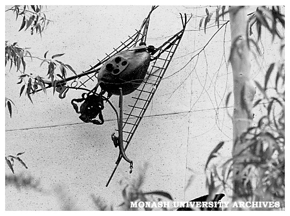 Clifton Pugh's 'Flying foxes' on wall of Science lecture theatres