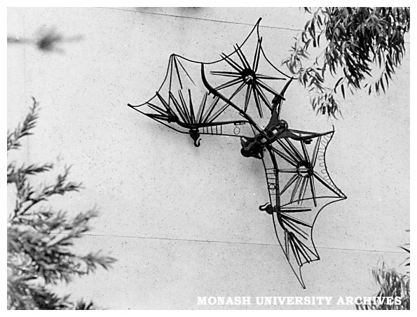 Clifton Pugh's 'Flying foxes' on wall of Science lecture theatres