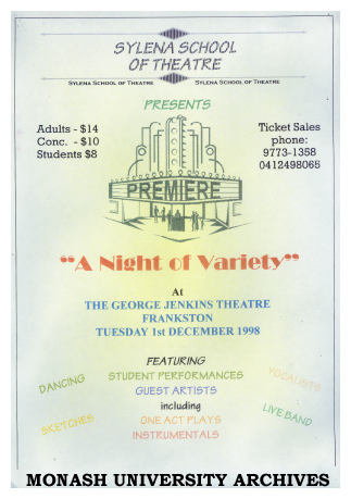 Poster for 'A Night of Variety,' presented by Sylena School of Theatre
