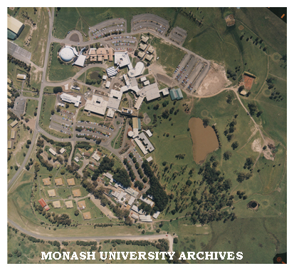 Aerial view of Monash University Gippsland campus.