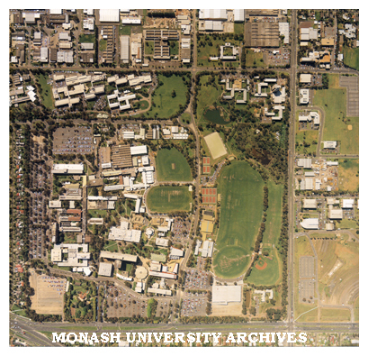 Aerial view of Monash University Clayton campus